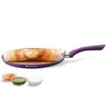 Wonderchef Royal Velvet Non-Stick Dosa Tawa 28cm for Kitchen, Non-Toxic Chemical & PFOA Free, Low-Oil Cooking, Scratch-Resistant, Gas Stove & Induction Friendly, Soft Handle, 2-Yr Warranty, Purple