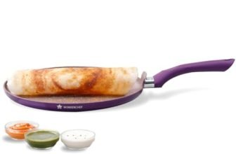 Wonderchef Royal Velvet Non-Stick Dosa Tawa 28cm for Kitchen, Non-Toxic Chemical & PFOA Free, Low-Oil Cooking, Scratch-Resistant, Gas Stove & Induction Friendly, Soft Handle, 2-Yr Warranty, Purple