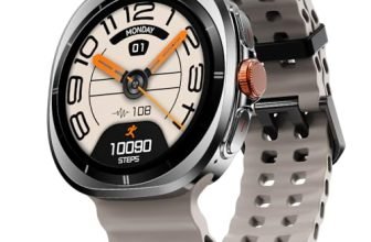 Fire-Boltt Axiom Round Smart Watch 1.43″ Super AMOLED Display with Always‑On Mode, Bluetooth Calling, Rotating Crown, SPO₂ & Heart Rate Monitor, IP67 Waterproof Silicone Smartwatch for Men – White