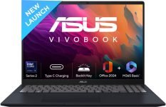 ASUS Vivobook 16 (2025) with Office 2024 + M365 Basic, AI PC Intel Core Ultra 5 Series 2 225H – (16 GB/512 GB SSD/Windows 11 Home) X1607CA-MB139WS Thin and Light Laptop(16 Inch, Quiet Blue, 1.88 Kg, With MS Office)