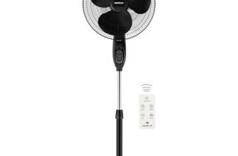 Havells Gatik Pro 400mm BLDC Pedestal Fan| 120 Ribs Guard for Safety| Smooth Oscillation| Heavy Base| ISI Marked | 2 Year Warranty | Black