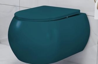Plantex Imported Wall Hung Commode for Toilet/Ceramic Western Commode/Rimless Washdown Commode with Soft Closing Toilet Seat – P Trap (1064, Matt Blue)