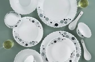 Larah by Borosil 35 Pieces Opalware Dinner Set | for Family of 6 | Microwave & Dishwasher Safe | Bone-Ash Free | Crockery Set for Dining & Gifting | Plates & Bowls (Luna)