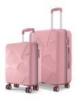 Safari Pentagon Pro 8 Wheels Set of 2 (Cabin + Medium) Trolley Bag, Hard Case Polypropylene, 360º Wheeling Small Check in Luggage, Suitcase for Travel, Trolley Bags for Travel, Rose Gold
