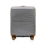 Police Origine Cabin Trolley | 65L Capacity TSA Lock 8 Smooth 360° Spinner Wheels Telescopic Handle PP Hard Shell | Lightweight 20″ Cabin Luggage for Travel & Weekend Trips (Beige/TAN) (Grey/Tan)