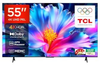 TCL 139 cm (55 inches) 4K Ultra HD Smart LED Google TV | 4K HDR | Dolby Vision & Atmos | Game Master | 60Hz MEMC | 55P6L
