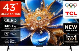TCL T6D 107.95 cm (43 inch) QLED Ultra HD (4K) Smart Google TV 2026 Edition with HDR10+ Dolby Vision- Atmos 28W HVA Panel TCL AI Slim & Uni body Design(43T6D)