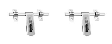 Harrison BH0820 Heavy-Duty Glossy Finish Stainless Steel Aldrop for Main Door | Door Latch for Wooden Door, Gate, Double Door, Single Door | Door Accessories| 8 Inch, Rod Thickness 14mm (2 Set)