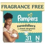 Pampers Baby Diapers – Swaddlers – Size 0, 31 Count, Ultra Absorbent Disposable Newborn Diaper.