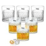 Treo by Milton Tide Whiskey Glass Set of 6 I Premium Glass Tumbler for Bourbon, Scotch & Cocktails I 340 ml
