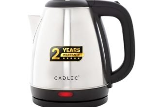 Cadlec Crystal 1.5 Litre Electric Kettle with Stainless Steel Body | Automatic Cut-Off | Cool-Touch Handle & Lid | Multi-Use for Tea, Coffee, Noodles | 1500W | 2-Year Warranty