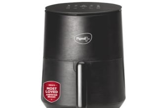 Pigeon Healthifry 3.3L Compact Digital Air Fryer | 1200W | 360° Rapid Air Circulation | 85% Less Oil | Non-Stick Basket | Touch Control | Perfect for 1-2 People | Auto Shut-Off | 2Y Warranty | Black