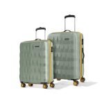 Aristocrat Comet Set of 2 (Cabin+Medium) Hard Case Trolley Bags, Green