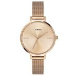 TIMEX Analog Watch for Women with Rose Gold Round Dial & Rose Gold Stainless Steel Bracelet Band Water Resistant Women’s Wrist Watches – TWEL155SMU06