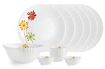 Cello Opalware Dazzle Margarita Dinner Set, 19pcs, White