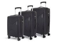 KAMILIANT by American Tourister Savvy|Trolley Bag Set of 3 (55+70+80 cms) for Travel| Hard Case Polypropylene (PP) Suitcase|360° 8-Wheel Spinner Luggage Trolley|Combination Lock|Black
