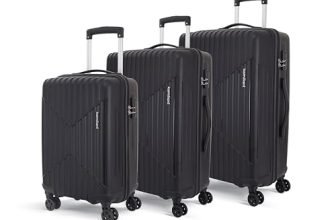 KAMILIANT by American Tourister Savvy|Trolley Bag Set of 3 (55+70+80 cms) for Travel| Hard Case Polypropylene (PP) Suitcase|360° 8-Wheel Spinner Luggage Trolley|Combination Lock|Black