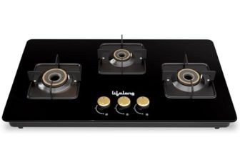 Lifelong 3 Burner Hob Top Battery Operated | Gas Stove with Automatic Ignition – Toughened Glass Top Gas Stoves for Kitchen | Italian Gas Valve | Ideal Gas Stove for Modular Kitchen (LLHT005)