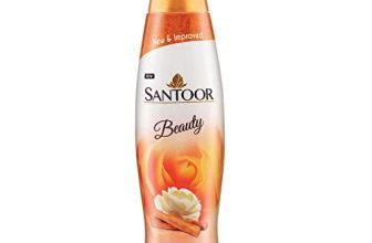 Santoor Beauty Talc with Sandalwood Extracts| Sandal, Rose, Musk & Geranium Mint Fragrance| Absorbs Excess Moisture| Dermatologically Tested| For All Skin Types (400g)
