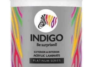 Indigo Acrylic Laminate Platinum Series | Durable Acrylic Laminate Semi-Gloss Finish | Premium Paint | Semi-Gloss finish | 10 Liters | White