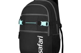 Safari Surge 30L Laptop Backpack Bag for Men & Women, School Bag for Boys & Girls, Ideal for Office/School/College, 2 Compartment Backpack with Rain Cover, Bottle Holder, & Organizer, Color Black