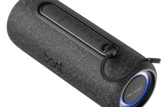 boAt Stone 350 Pro Plus 16W Signature Sound, Up to 8 Hours Playtime, IPX5 Resistance, Type-C Charging, TWS for 2X Power, Built-in Mic, Voice Assistant Wireless Bluetooth Speaker (Carbon Black)