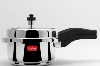 Lifelong Stainless Steel Pressure Cooker 2Liters | Induction & Gas Stove Compatible with Outer Lid, ISI Certified & Lock System |Safe & Durable Kitchen Essential with 5 Years Warranty (Silver)