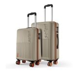 Safari Astra Neo 8 Wheels Set of 2 (Cabin + Medium) Trolley Bags, Hard Case Polycarbonate, 360 Degree Wheeling Luggage for Men & Women, Travel Bag Suitcase for Travel Trolley Bag for Travel, Champagne