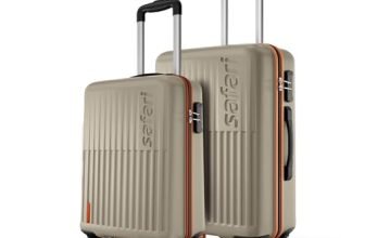 Safari Astra Neo 8 Wheels Set of 2 (Cabin + Medium) Trolley Bags, Hard Case Polycarbonate, 360 Degree Wheeling Luggage for Men & Women, Travel Bag Suitcase for Travel Trolley Bag for Travel, Champagne