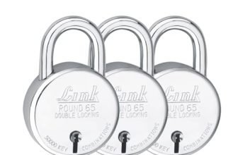Link Locks Round 65MM_Double Locking Padlock (Silver, Pack of 3) Made in Aligarh.