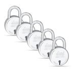 Link® 65mm New Round Padlocks 5Pcs Set | 50,000 Key Combinations | Made in India | Double Locking| Steel Body | Iron Lever | 3 Keys for Each Padlock