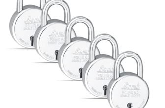 Link® 65mm New Round Padlocks 5Pcs Set | 50,000 Key Combinations | Made in India | Double Locking| Steel Body | Iron Lever | 3 Keys for Each Padlock