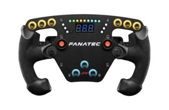 FANATEC Sim Racing ClubSport Steering Wheel F1 Esports V2 – Officially Licensed Formula 1 Product, Alcantara Grips, LED Display, Magnetic Paddles, Integrated Vibration Motors – PC
