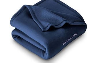 VAS COLLECTIONS – 300 TC All Season Solid/Plain Light Weight Polar Fleece Single Bed Blanket (152 x 230 cm, Blue), Lightweight