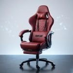 BAYBEE Drogo Multi-Purpose Ergonomic Gaming Chair with 7 Way Adjustable Seat, Head & USB Massager, PU Leather Lumbar Pillow Home & Office Chair with Full Reclining Back Footrest (Emperor Wine Red)