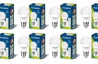 Crompton Dyna Ray 7W Round B22 LED Cool Day Light Pack of 8