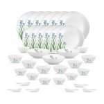 La Opala Novo Opalware Dinner Set, 35 Pcs for Family of 6, Blue Florets