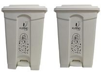 Cello Strong Plastic Step-On Pedal Garbage Dustbin 60 Ltr White & White (COMBO)