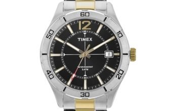 TIMEX Analog Watch for Men with Black Dial & Multicolor Stainless Steel Bracelet Band – Water Resistant Men’s Wrist Watches -TWEG295SMU07