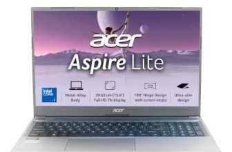 Acer Aspire Lite, Intel Core 3-100U Processor, 8GB DDR4 RAM/512GB SSD, 39.62cm/15.6″ FHD IPS Display, Win 11 Home, Steel Gray, 1.59 Kg,AL15-53, Thin & Light Laptop