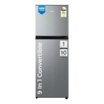 Midea 233L 2 Star Convertible 9-In-1 Inverter Compressor Frost Free Double Door Refrigerator with Multi Air Flow, Smart⁺ Cooling (MDRT359FGI50IN1, Active C Fresh Deodorizer, Crystal Silver, New 2026)
