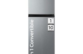 Midea 233L 2 Star Convertible 9-In-1 Inverter Compressor Frost Free Double Door Refrigerator with Multi Air Flow, Smart⁺ Cooling (MDRT359FGI50IN1, Active C Fresh Deodorizer, Crystal Silver, New 2026)
