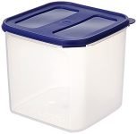 Amazon Brand – Solimo Square Modular Plastic Container, 4.5 Litres, Blue