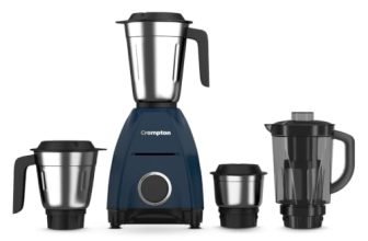 Crompton DX 750W Mixer Grinder with 4 Jars | 3 Stainless Steel Jars & 1L Blending Jar | Elegant, Easy-Clean & Ergonomic Body | Powertron Motor | 2 Years Warranty