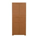 Cello Novelty Triplex Plastic Cabinet with Dustproof Doors| 3 Year Warranty | Almirah, Cupboard, Wardrobe for Home, Living Room, Bedroom, Kitchen, Office, Outdoor| Sandalwood Brown Colour