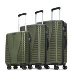 Aristocrat Airpro Set of 3 Large Size (Check-in), Medium Size (Check-in) & Cabin (Small Size) Hard Case Trolley Bags, 8 Wheels, Polypropylene Case, Unisex, 3-Yr Global Warranty, Ivy Green