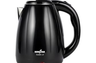 Kenstar KALDO 1.8 L Electric Kettle | 1350W | Cool-Touch Body | Concealed Heating Element | Dry Boil Protection | Black