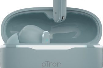 PTron Bassbuds Eon w/ 45hrs Playtime, 13mm Drivers, AI-ENC Calls,Custom EQ, Mobile App Bluetooth(Grey, In the Ear)