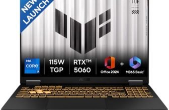 ASUS TUF F16, 14th Gen,Intel Core i7 14650HX,RTX 5060-8GB,16GB,1TB,FHD+,16″,165Hz,90WHrs,Windows 11,M365 Basic (1Year)*,Office 2024,Jaeger Gray,2.2 Kg, FX608JMR-RV049WS, Gaming Laptop