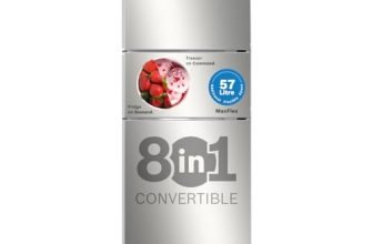 Bosch 302L, 3 Star, MaxFlex Convert Frost Free Triple Door Refrigerator | 8-in-1 Convertible Storage Modes | 57L Extra Convertible Zone | Cool Extend up to 18 hours (CMC33S03NI, Fine Steel)